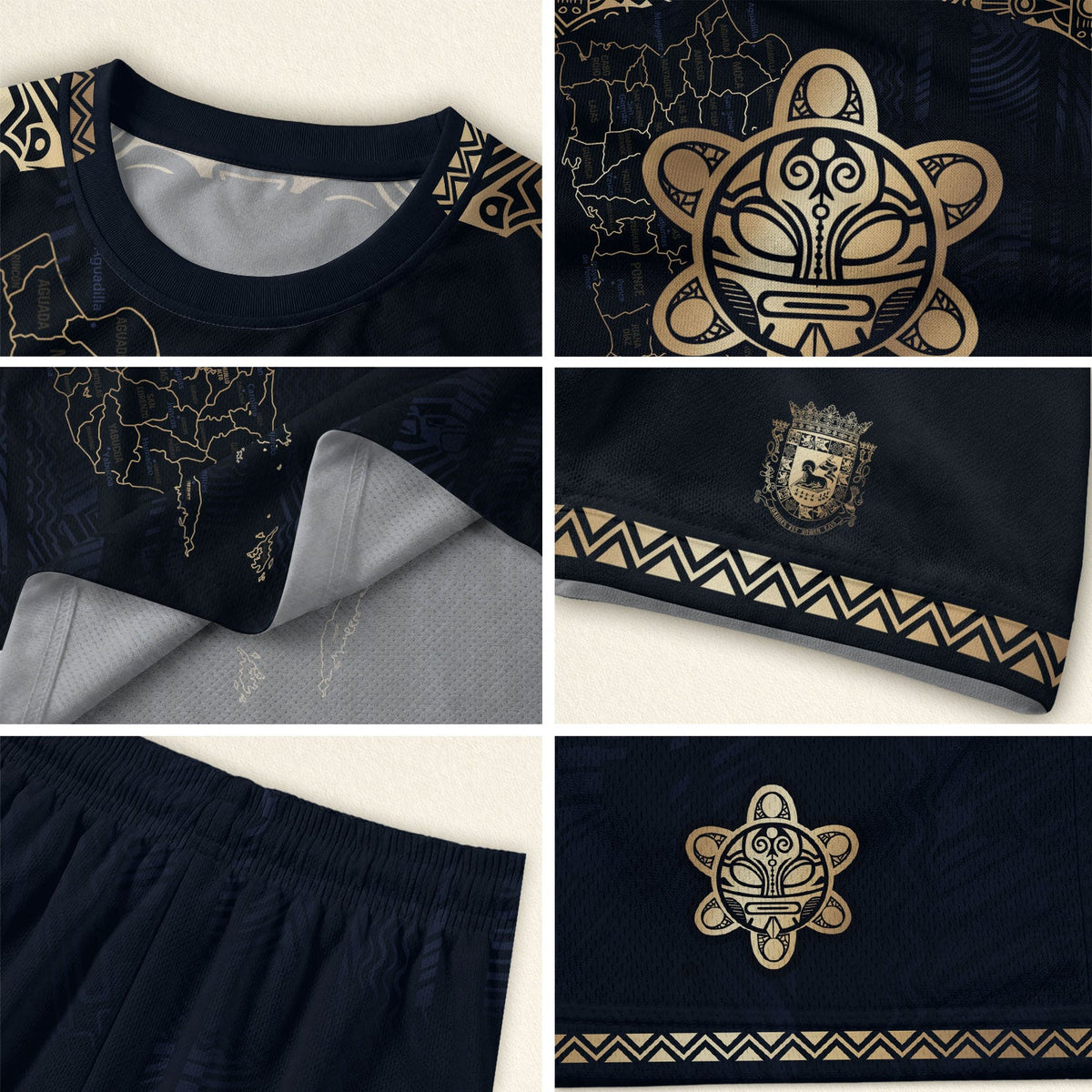 Navy Gold Taino, Kids Puerto Rico Soccer Jersey for Boy and Girl with Sun Garita, Puerto Rico Kids Soccer Jersey and Youth Soccer Jersey, Northryn Co.