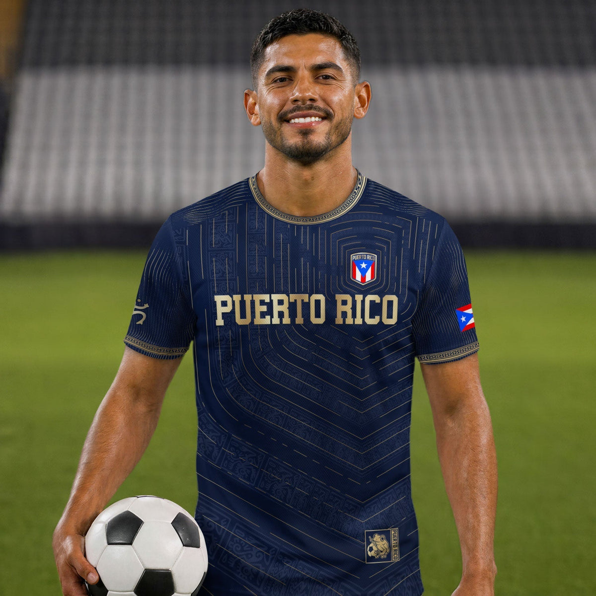 Coqui Frog Navy Gold Puerto Rico Soccer Jersey for Men and Women, Boricua Taino Tribal National, Puerto Rico Jersey, Puerto Rico Shirt, Northryn Co.