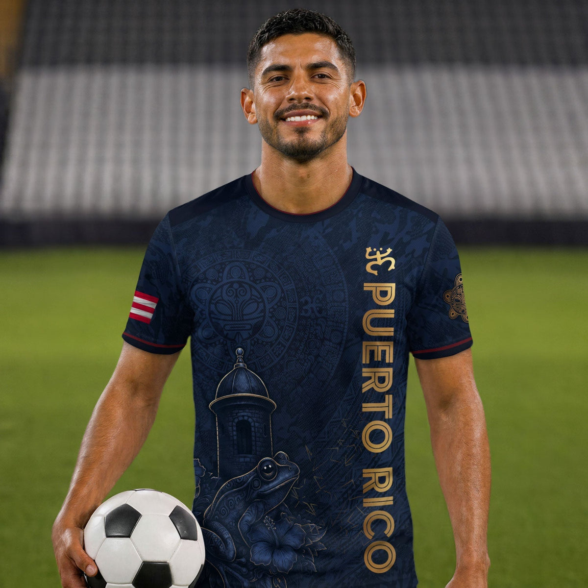 Puerto Rico Soccer Jersey in Navy for for Men and Women, Puerto Rican Stylish Athletic Shirts for, Puerto Rico Shirt, Puerto Rico Jersey, Northryn Co.