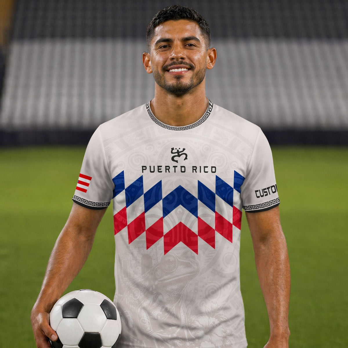 Custom Puerto Rico Soccer Jersey, White Lightweight Team Style, Puerto Rico Shirt for Men and Women as a Personalized Football Jersey, Northryn Co.