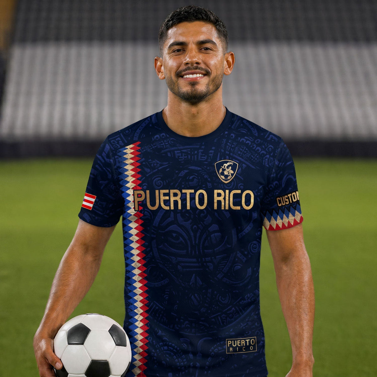 Custom Puerto Rico Soccer Jersey for Men and Women, Navy Blue Puerto Rican Spirit, Personalized Football Jersey as a Puerto Rico Shirt, Northryn Co.