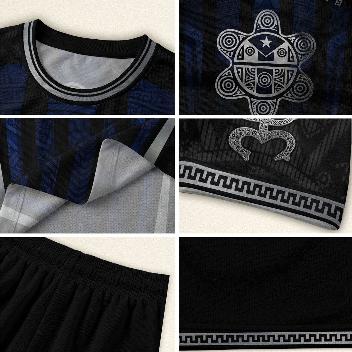 Navy Blue, Kids Puerto Rico Soccer Jersey with Striped Taino for Boy and Girl, Puerto Rico Kids Soccer Jersey Meets Youth Soccer Jersey, Northryn Co.