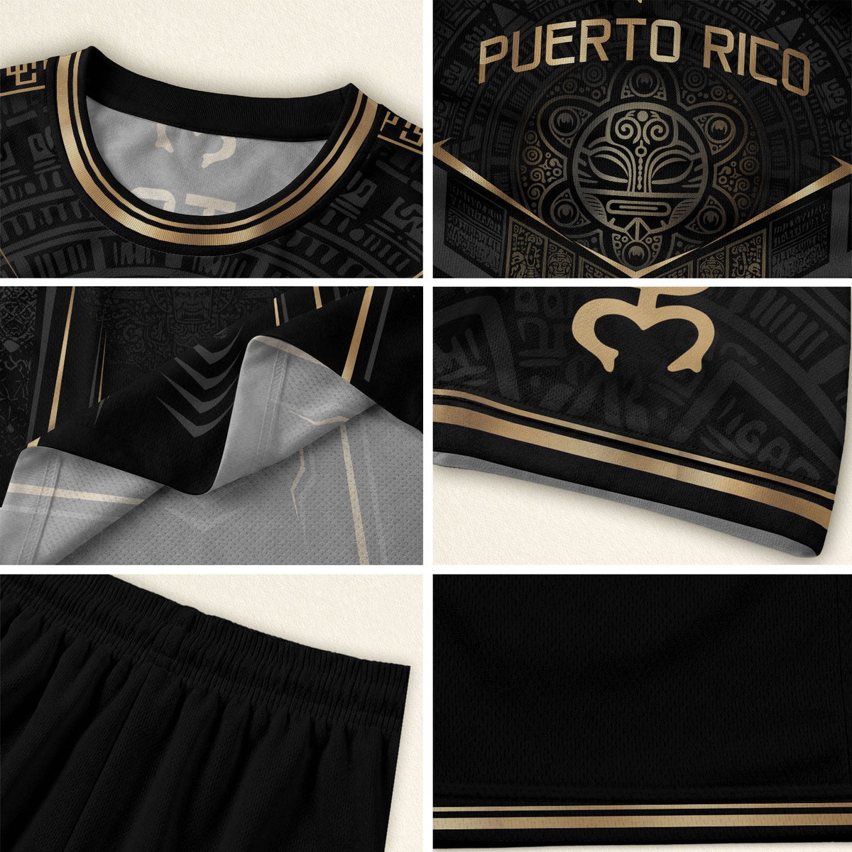 Kids Puerto Rico Soccer Jersey for Boy and Girl, Black Gold Boricua Pride, Youth Soccer Jersey with Puerto Rico Kids Soccer Jersey Pride, Northryn Co.