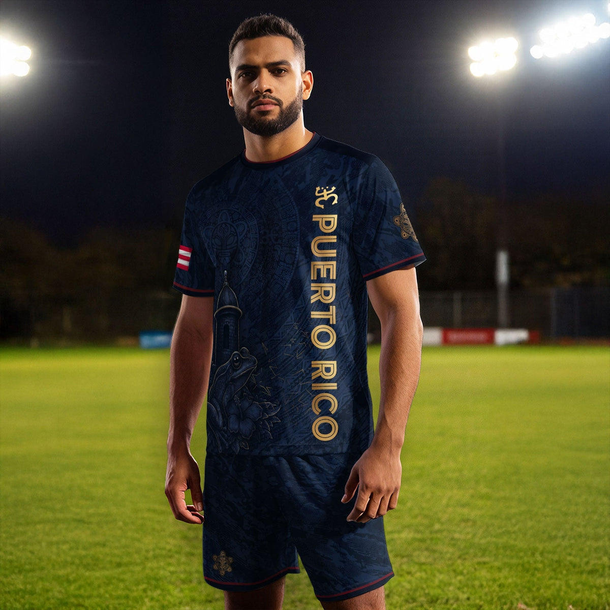 Puerto Rico Soccer Jersey in Navy for for Men and Women, Puerto Rican Stylish Athletic Shirts for, Puerto Rico Shirt, Puerto Rico Jersey, Northryn Co.