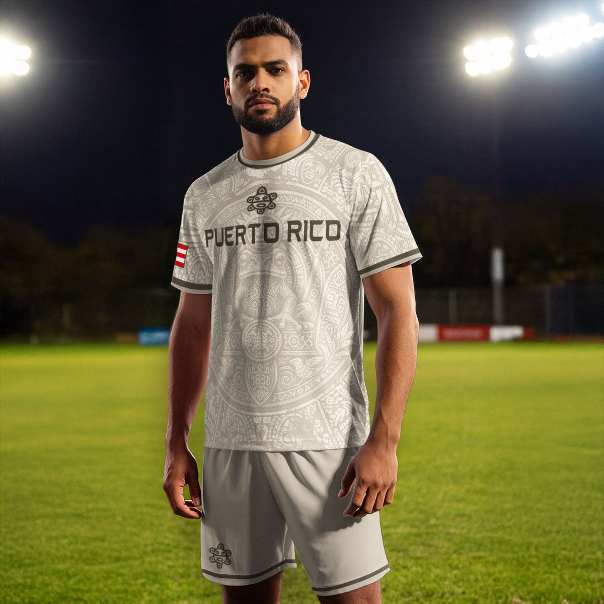 Coqui Frog Beige Puerto Rico Soccer Jersey for Men and Women, Taino Sun Puerto Rican Heritage, Puerto Rico Shirt and Puerto Rico Jersey, Northryn Co.