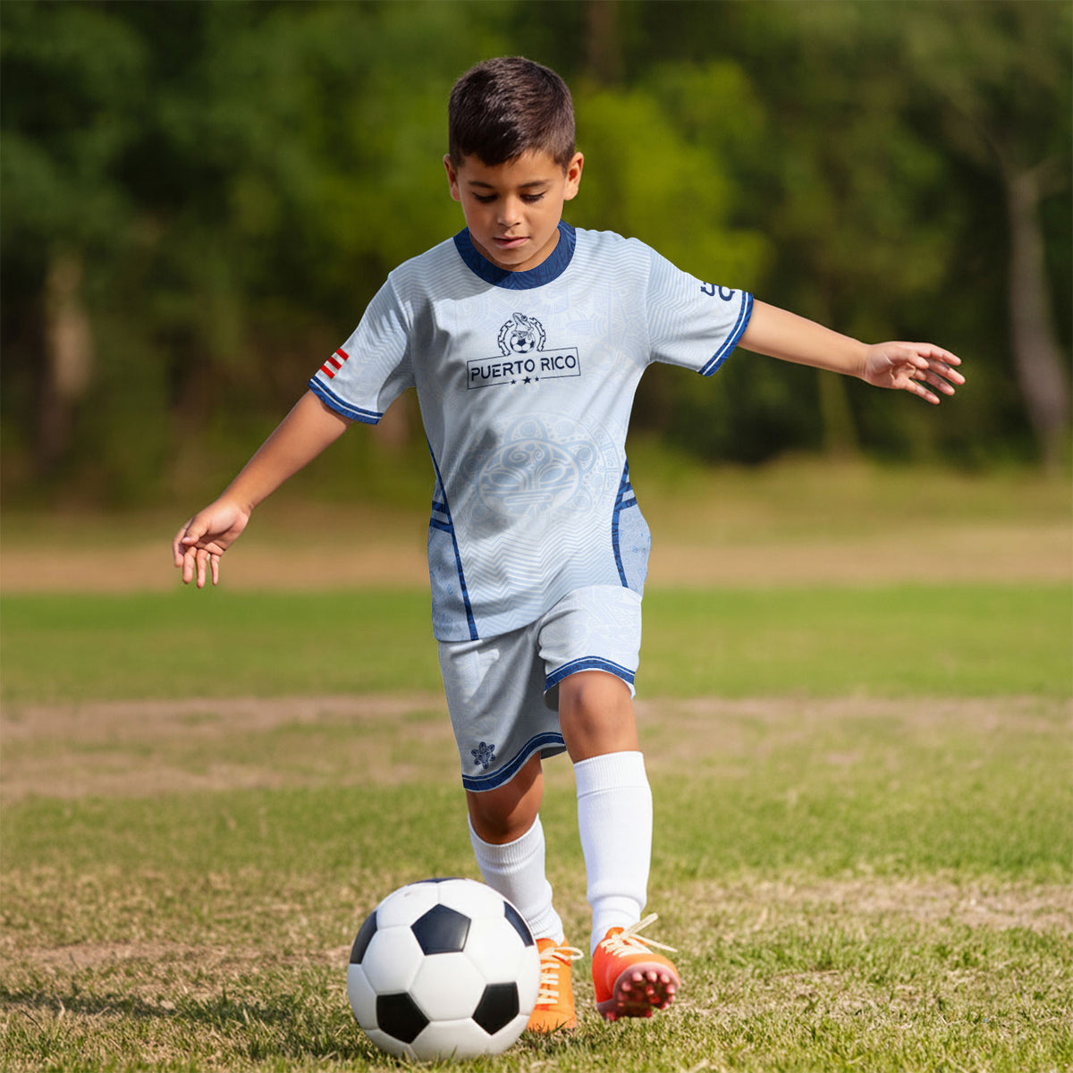 Vibrant Youth Puerto Rico Taino Coqui Frog Sun Athletic Team Soccer Jersey Shirt Top