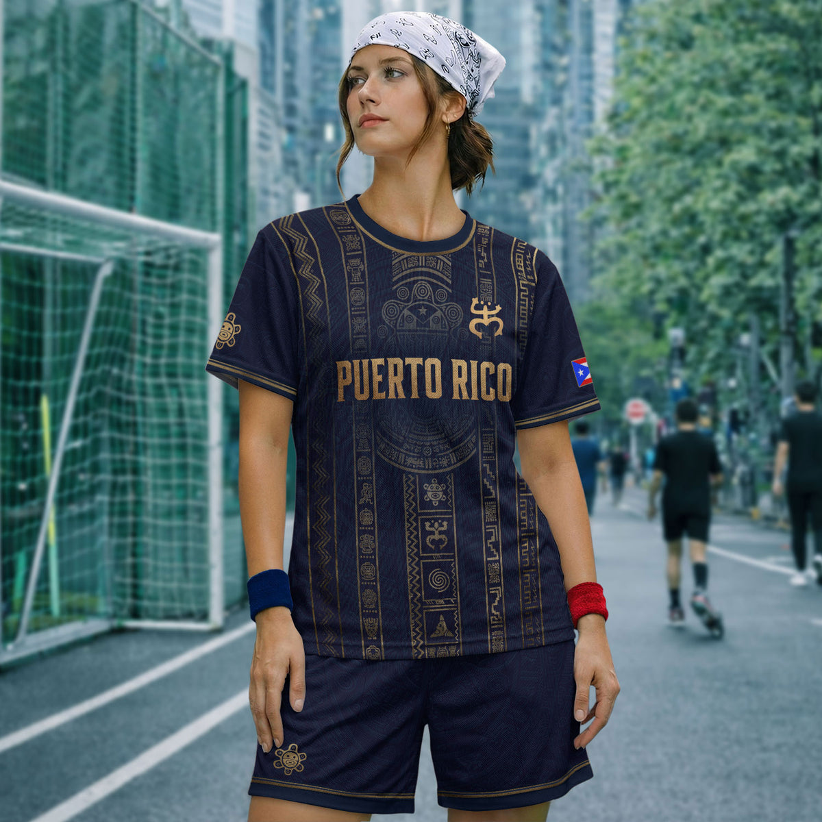 Navy Puerto Rico Soccer Jersey Men Boricua Taino Coqui Frog Culture Graphic