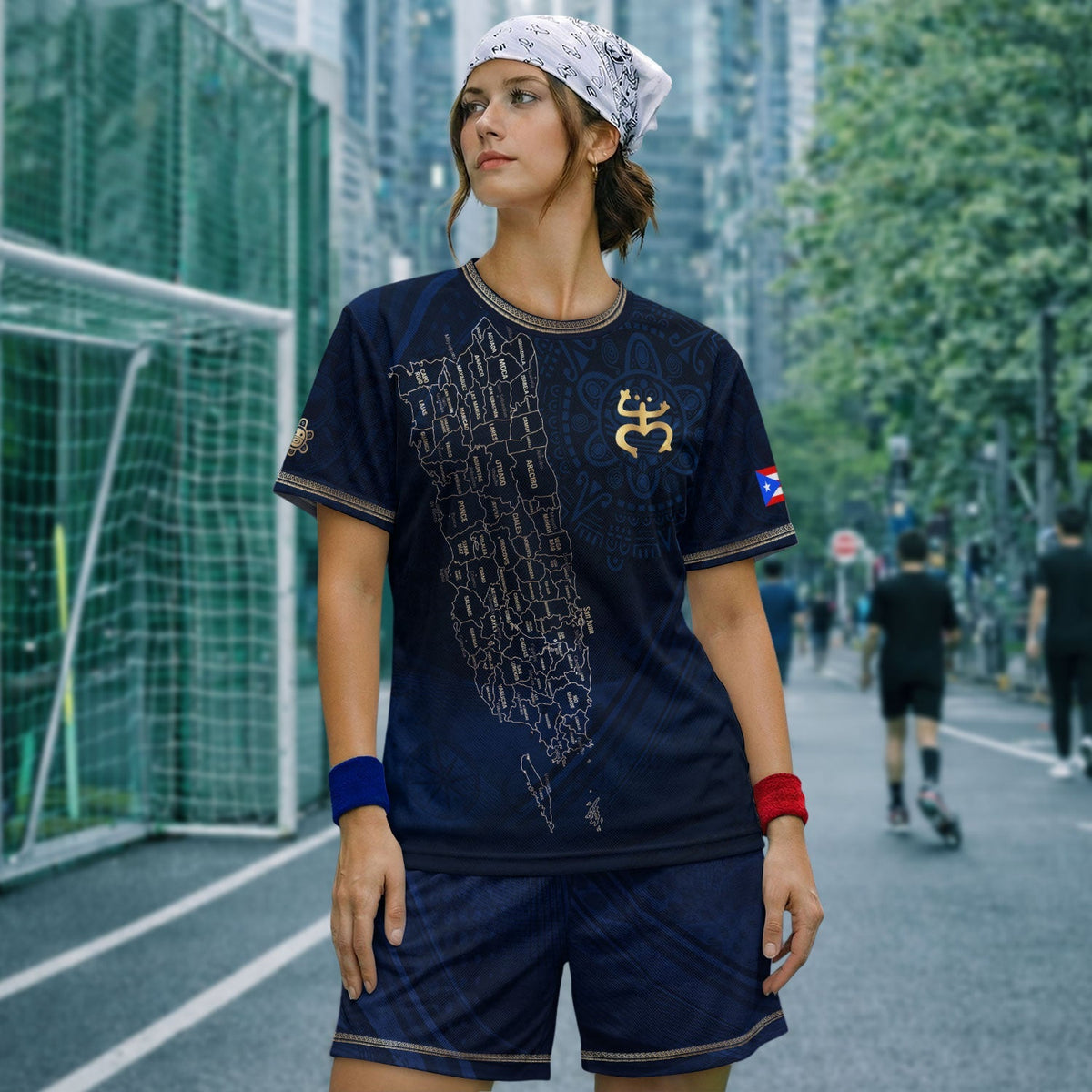 Map Boricua El Morro Puerto Rico Soccer Jersey Gold Navy Heritage, Coqui Frog Puerto Rico Jersey for Men and Women, Puerto Rico Shirt, Northryn Co.
