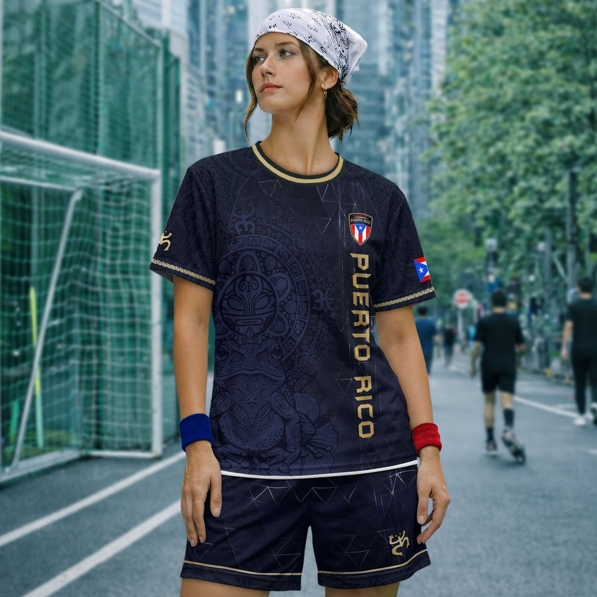 Coqui Frog Navy Gold Puerto Rico Soccer Jersey for Men and Women, Floral Taino Sun National, Puerto Rico Jersey and Puerto Rico Shirt, Northryn Co.