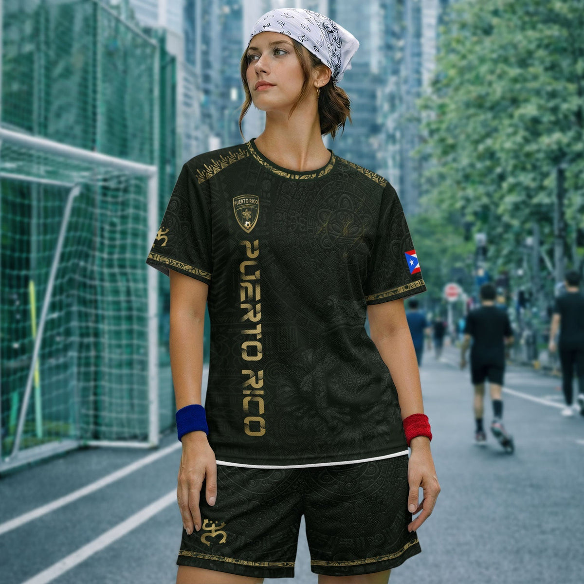 Puerto Rico Soccer Jersey in Green Gold for Men and Women, Coqui Frog Taino Sun Heritage, Top Puerto Rico Shirt and Puerto Rico Jersey, Northryn Co.