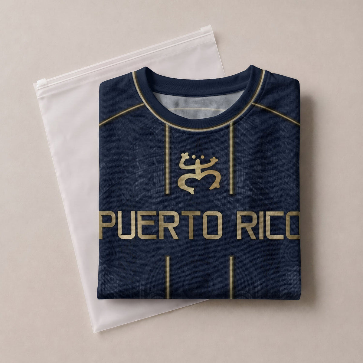 Puerto Rico Soccer Jersey in Elite Navy for Men and Women, Gold Taino Pattern Boricua Pride Top, Puerto Rico Jersey, Puerto Rico Shirt, Northryn Co.