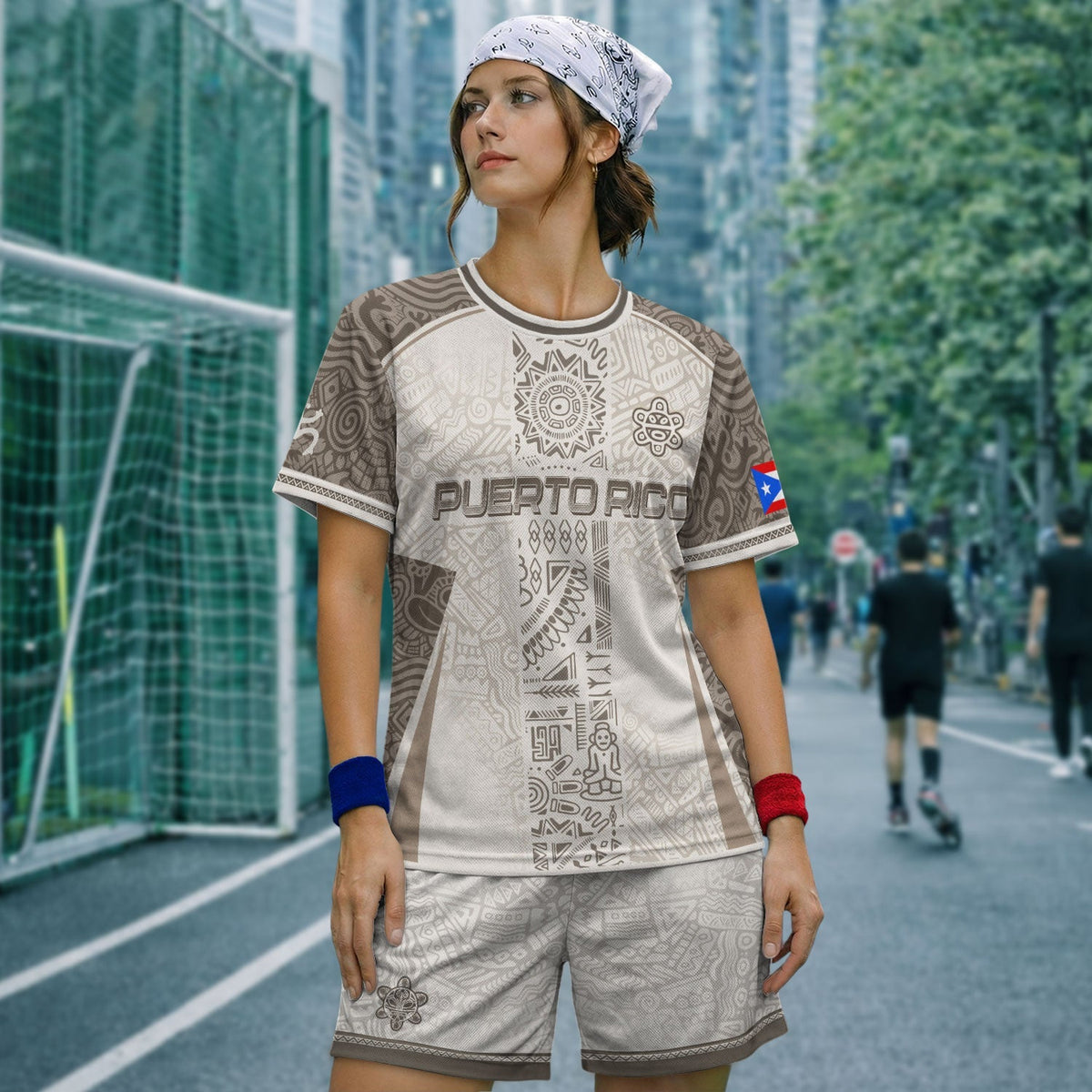 Boricua Pride White Puerto Rico Soccer Jersey for Men and Women, Tribal Pattern, Best Puerto Rico Shirt with Puerto Rico Jersey Style, Northryn Co.