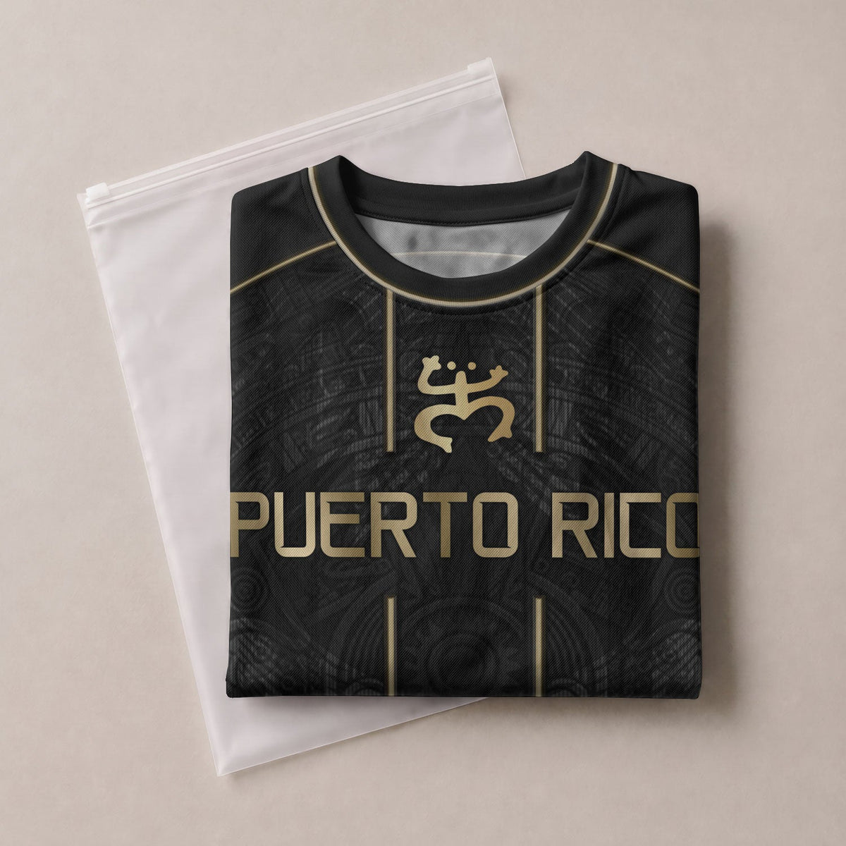 Puerto Rico Soccer Jersey with Taino Coquí for Men and Women, Black Gold Flag, Standout Puerto Rico Shirt with Puerto Rico Jersey Pride, Northryn Co.