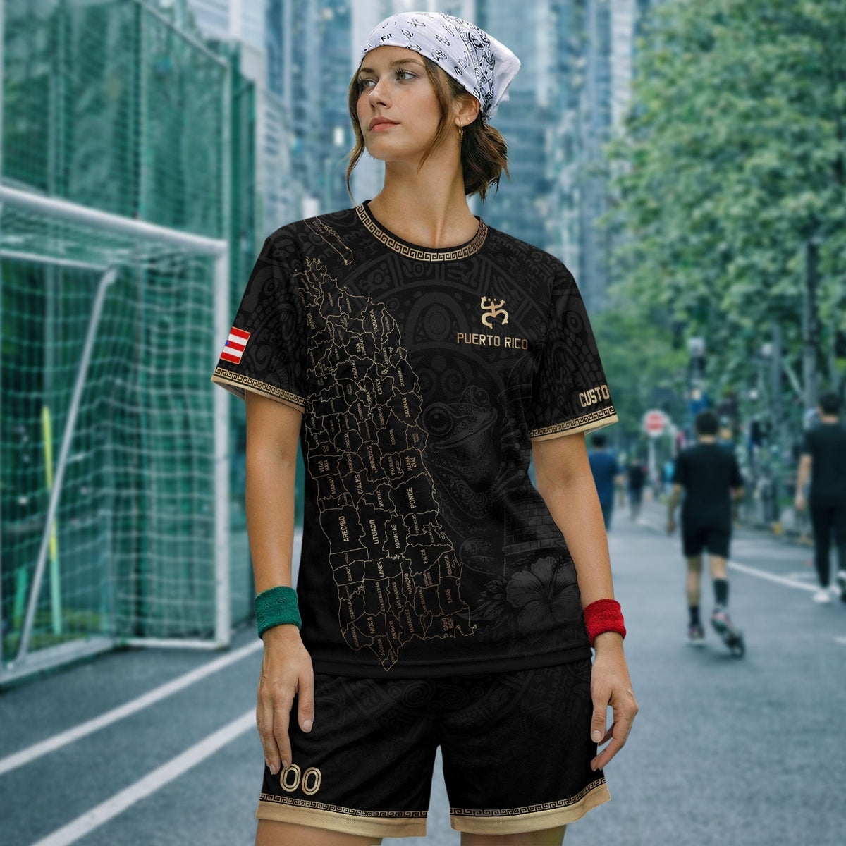 Custom Puerto Rico Soccer Jersey, Black Gold Towns Map Coqui Frog, Puerto Rico Shirt for Men and Women as a Personalized Football Jersey, Northryn Co.
