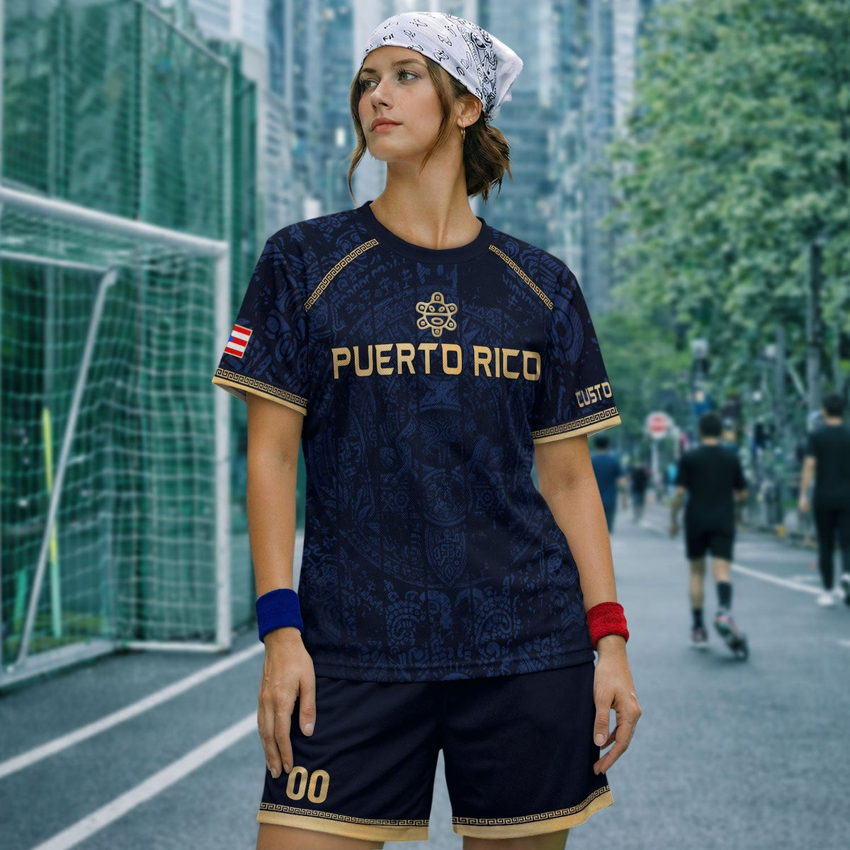Custom Puerto Rico Soccer Jersey for Men and Women, Navy Taino Gold Pride, Puerto Rico Shirt with Personalized Football Jersey style, Northryn Co.