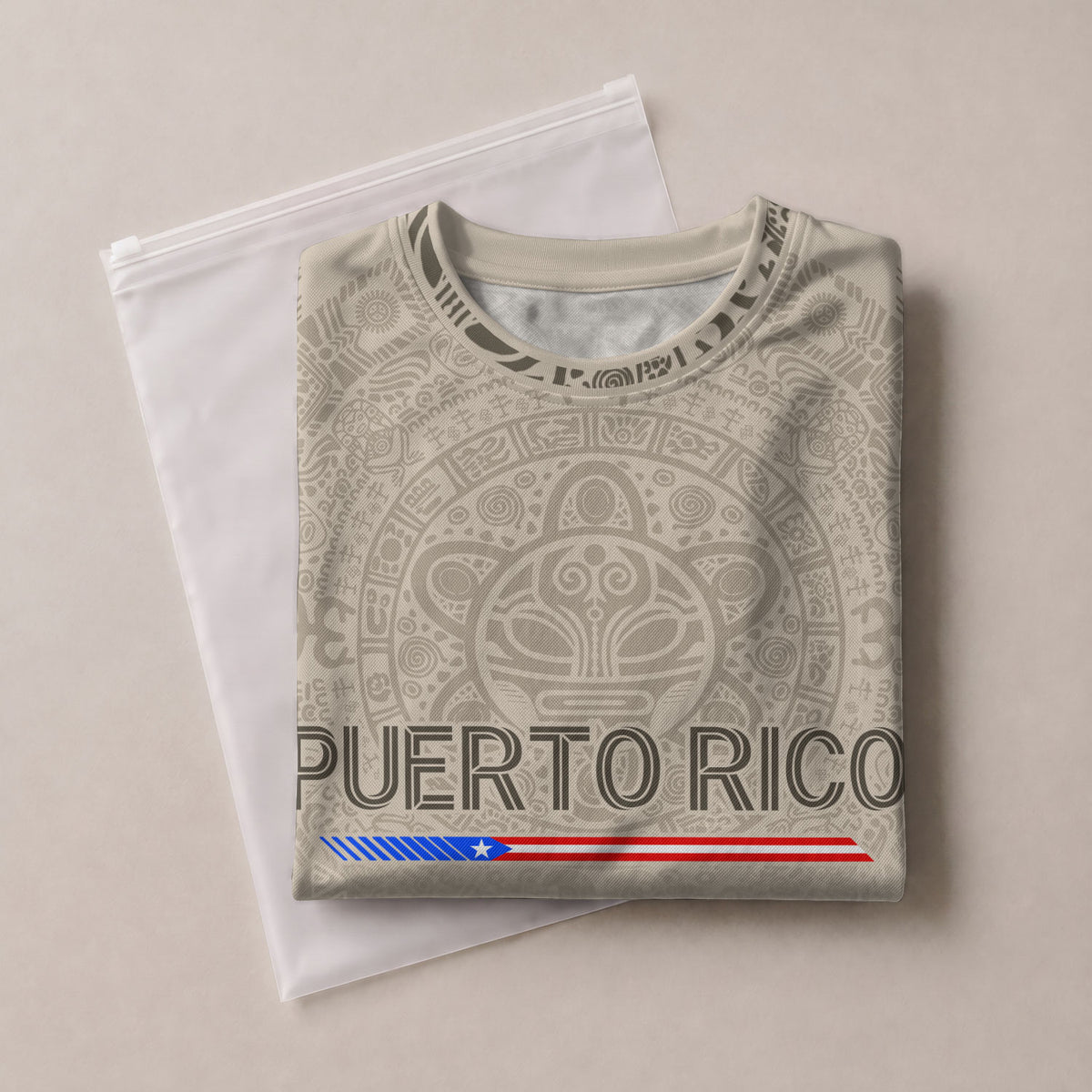 Puerto Rico Soccer Jersey Taíno Heritage Sand Beige Football Shirt Men Boricua Apparel