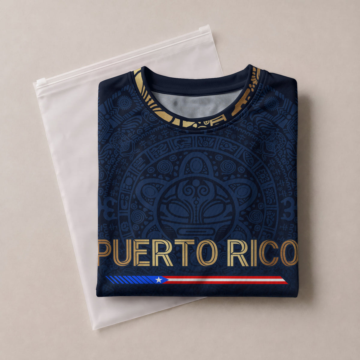 Puerto Rico Soccer Jersey Taino Sun Navy Gold Football Shirt Boricua Flag Apparel