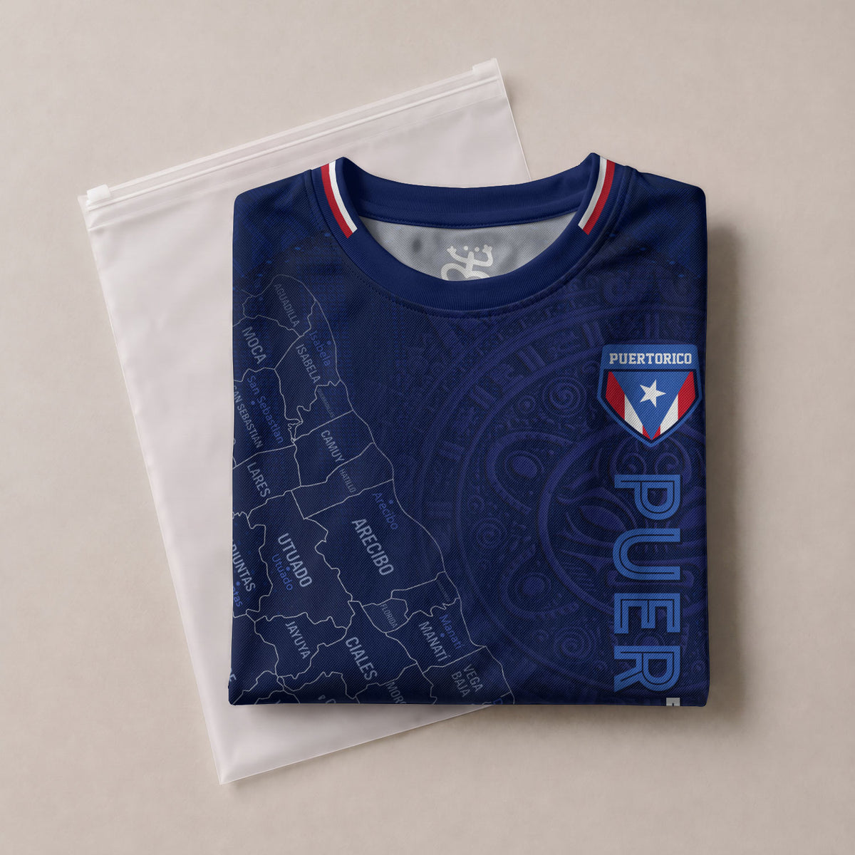 Navy Puerto Rico Soccer Jersey Men Map Graphic Boricua Taino Culture Heritage
