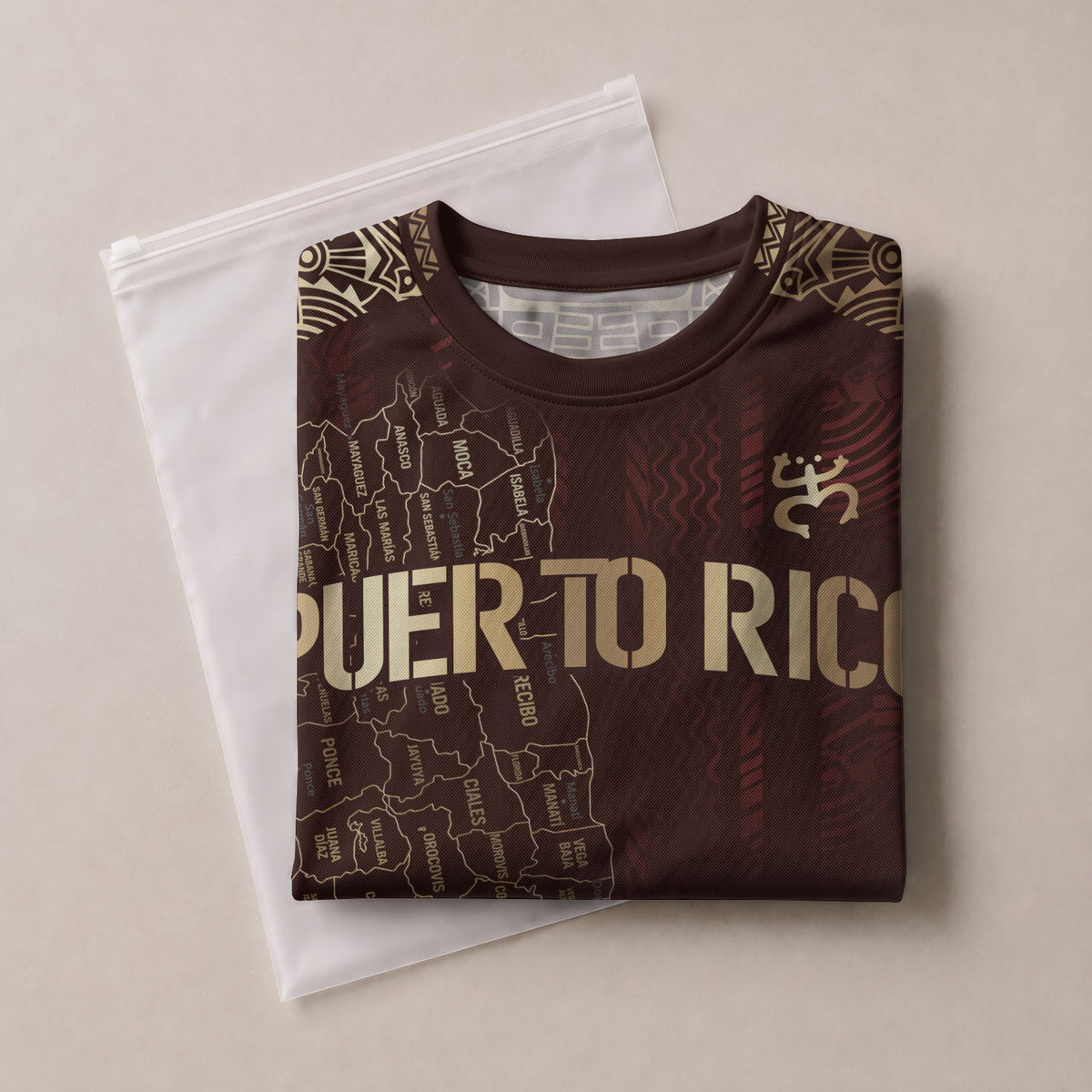 Puerto Rico Map Graphic Soccer Jersey Men Maroon Gold Boricua Taino Heritage Shirt