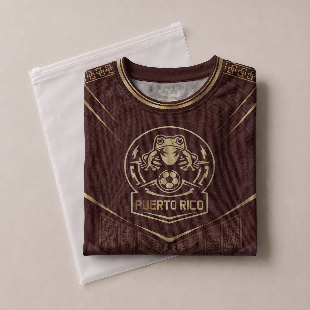Camiseta de fútbol con máscara taína boricua azul marino de Puerto Rico, bandera tribal, orgullo nacional