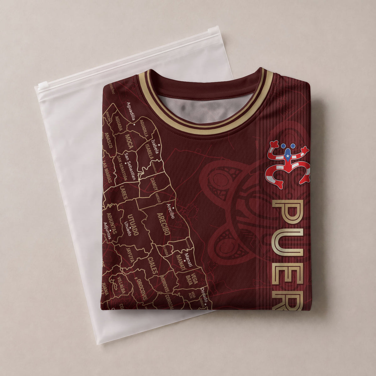 Camiseta de fútbol con máscara taína boricua azul marino de Puerto Rico, bandera tribal, orgullo nacional