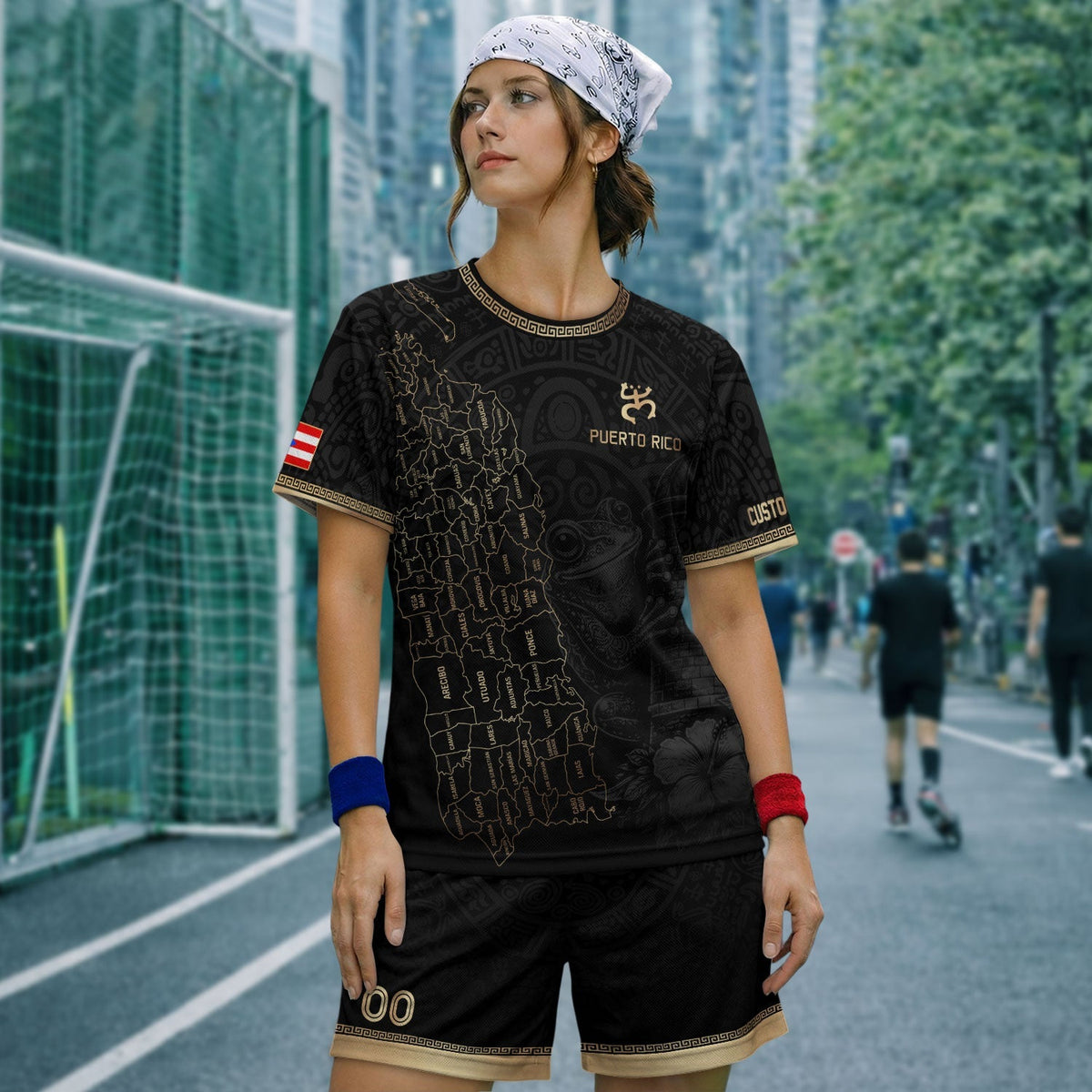Custom Puerto Rico Soccer Jersey, Black Gold Towns Map Coqui Frog, Puerto Rico Shirt for Men and Women as a Personalized Football Jersey, Northryn Co.