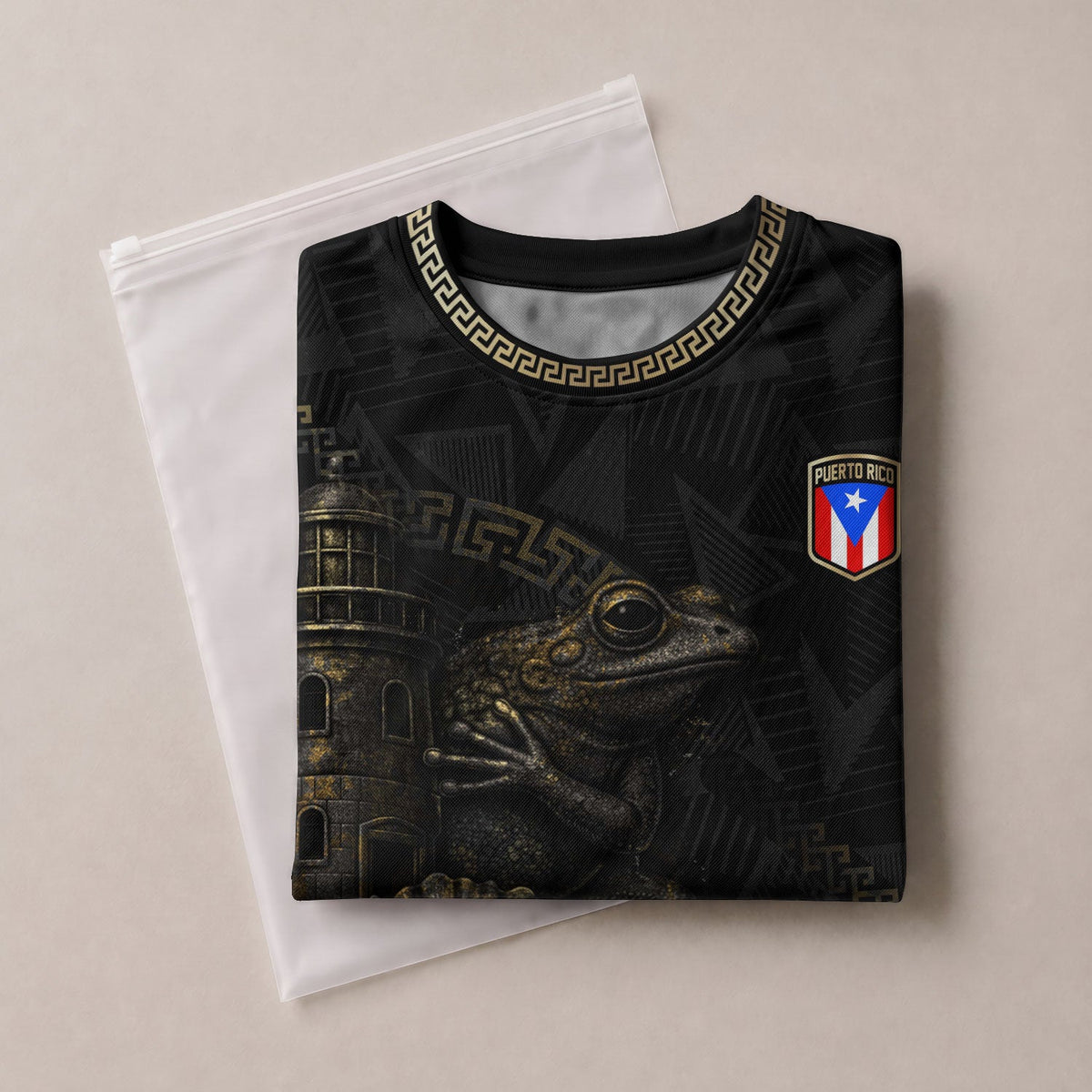 Limited Edition Black Gold Puerto Rico Soccer Jersey for Men and Women, Tribal Coqui Heritage, Puerto Rico Shirt and Puerto Rico Jersey, Northryn Co.