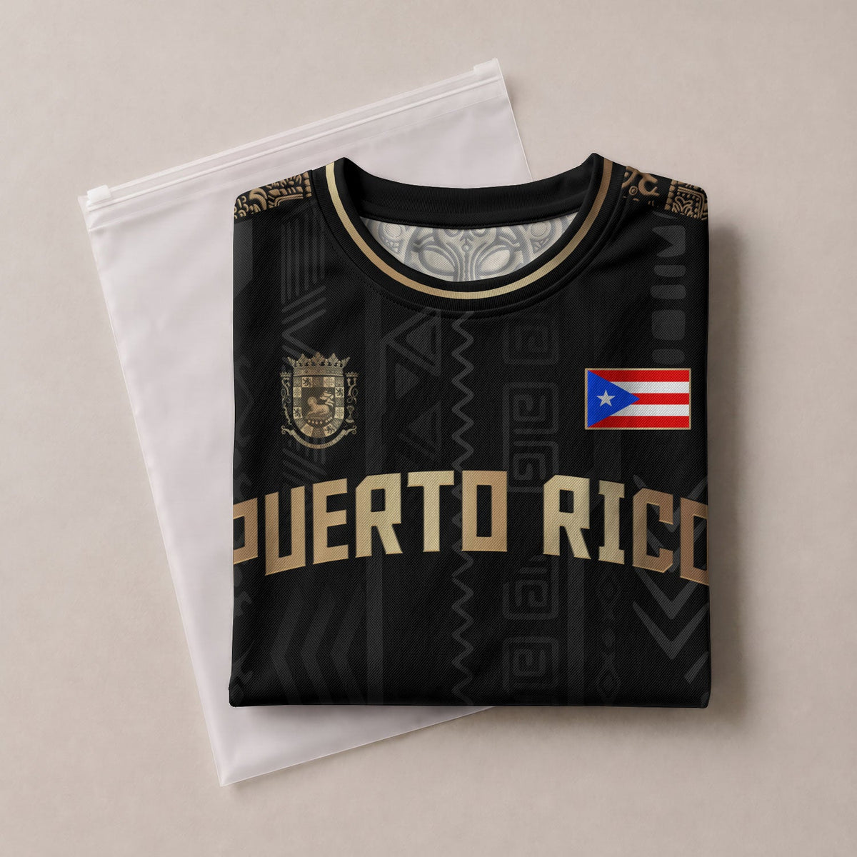 Taino Sun Black Gold Puerto Rico Soccer Jersey for Men and Women, Coqui Patriotic Cultural, Top Puerto Rico Jersey and Puerto Rico Shirt, Northryn Co.