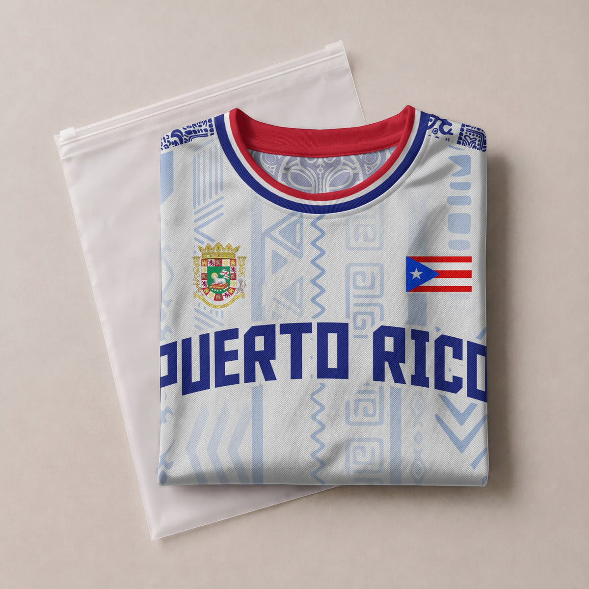 Taino Mask White Blue Puerto Rico Soccer Jersey for Men and Women, Coqui Tribal Ethnic Artistic, Puerto Rico Jersey, Puerto Rico Shirt, Northryn Co.