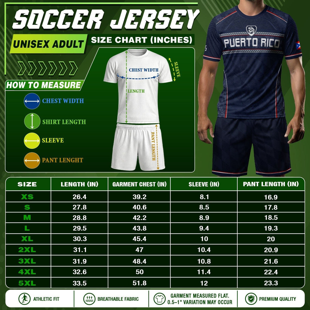 Puerto Rico Soccer Jersey in Modern Navy for Men and Women, Taino Pattern Boricua Pride Athletic, Puerto Rico Shirt, Puerto Rico Jersey, Northryn Co.