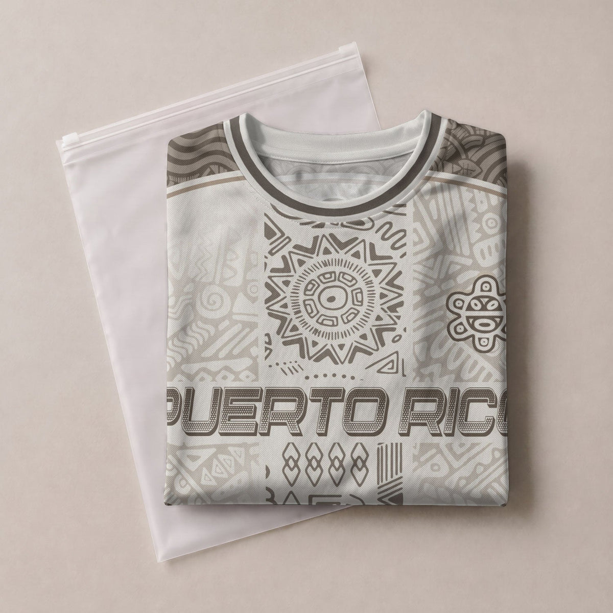 Boricua Pride White Puerto Rico Soccer Jersey for Men and Women, Tribal Pattern, Best Puerto Rico Shirt with Puerto Rico Jersey Style, Northryn Co.