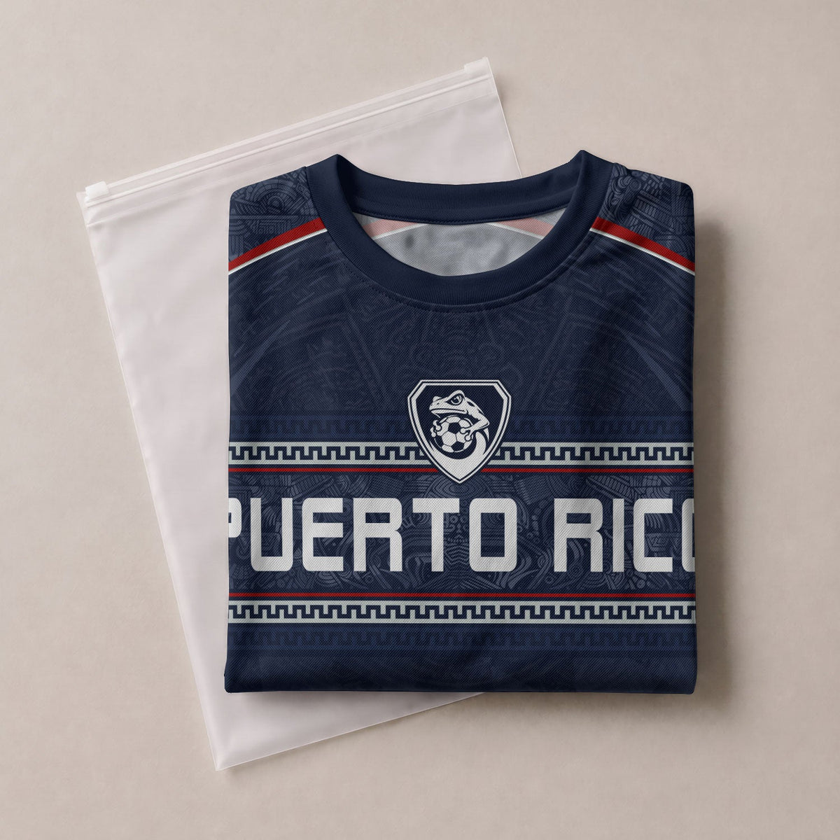 Custom Puerto Rico Soccer Jersey for Men and Women, Navy Blue Taino Flag Style, Personalized Football Jersey as a Puerto Rico Shirt, Northryn Co.