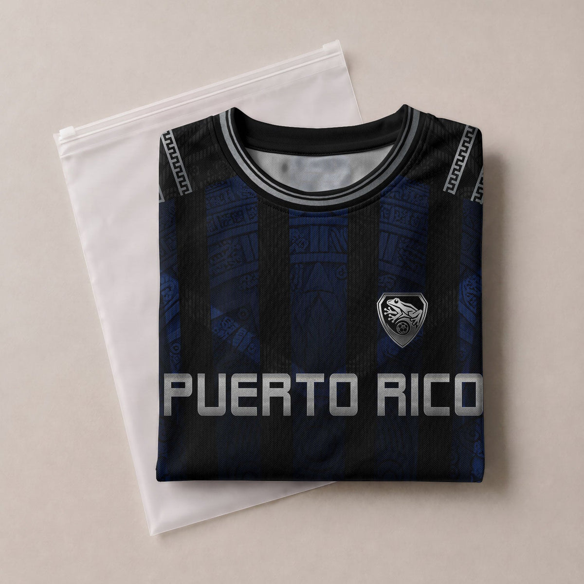 Navy Blue, Kids Puerto Rico Soccer Jersey with Striped Taino for Boy and Girl, Puerto Rico Kids Soccer Jersey Meets Youth Soccer Jersey, Northryn Co.