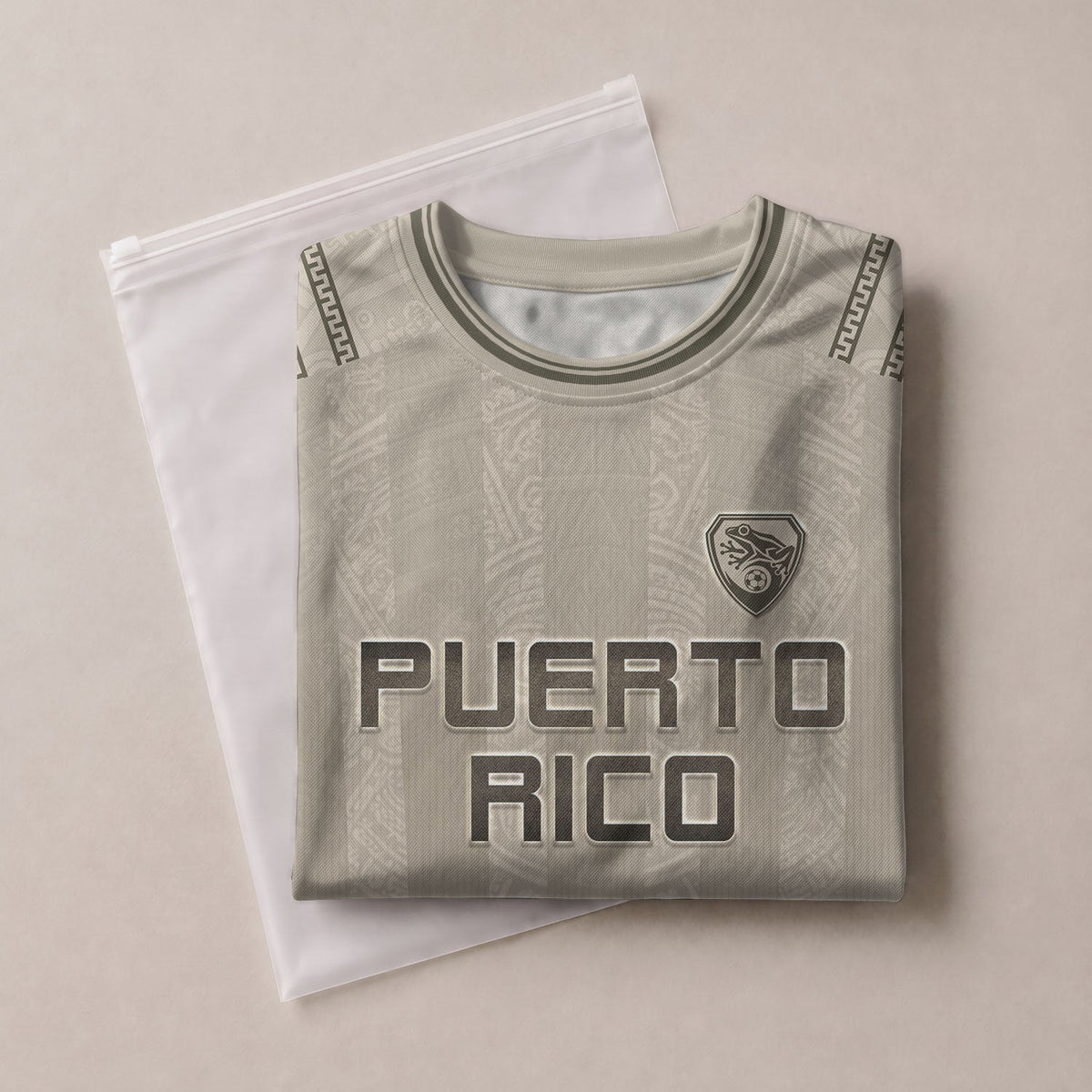 Kids Puerto Rico Soccer Jersey, Grey Cream Taino Striped Pattern for Boy and Girl, Youth Soccer Jersey, Puerto Rico Kids Soccer Jersey, Northryn Co.