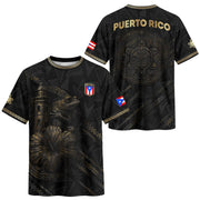 Limited Edition Black Gold Puerto Rico Soccer Jersey for Men and Women, Tribal Coqui Heritage, Puerto Rico Shirt and Puerto Rico Jersey, Northryn Co.