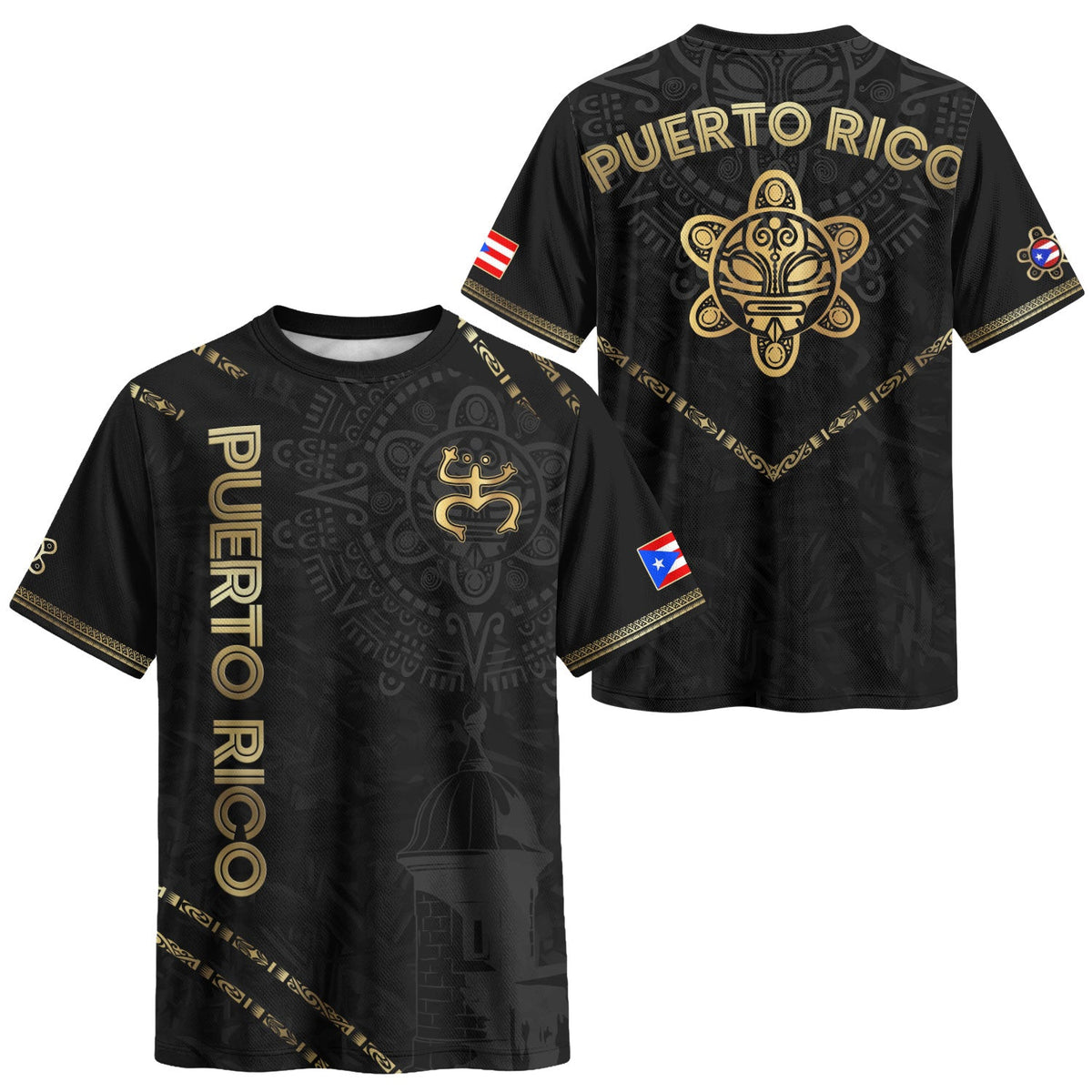 Coqui Frog Black Gold Puerto Rico Soccer Jersey for Men and Women, Taino Sun National Heritage, Puerto Rico Jersey and Puerto Rico Shirt, Northryn Co.