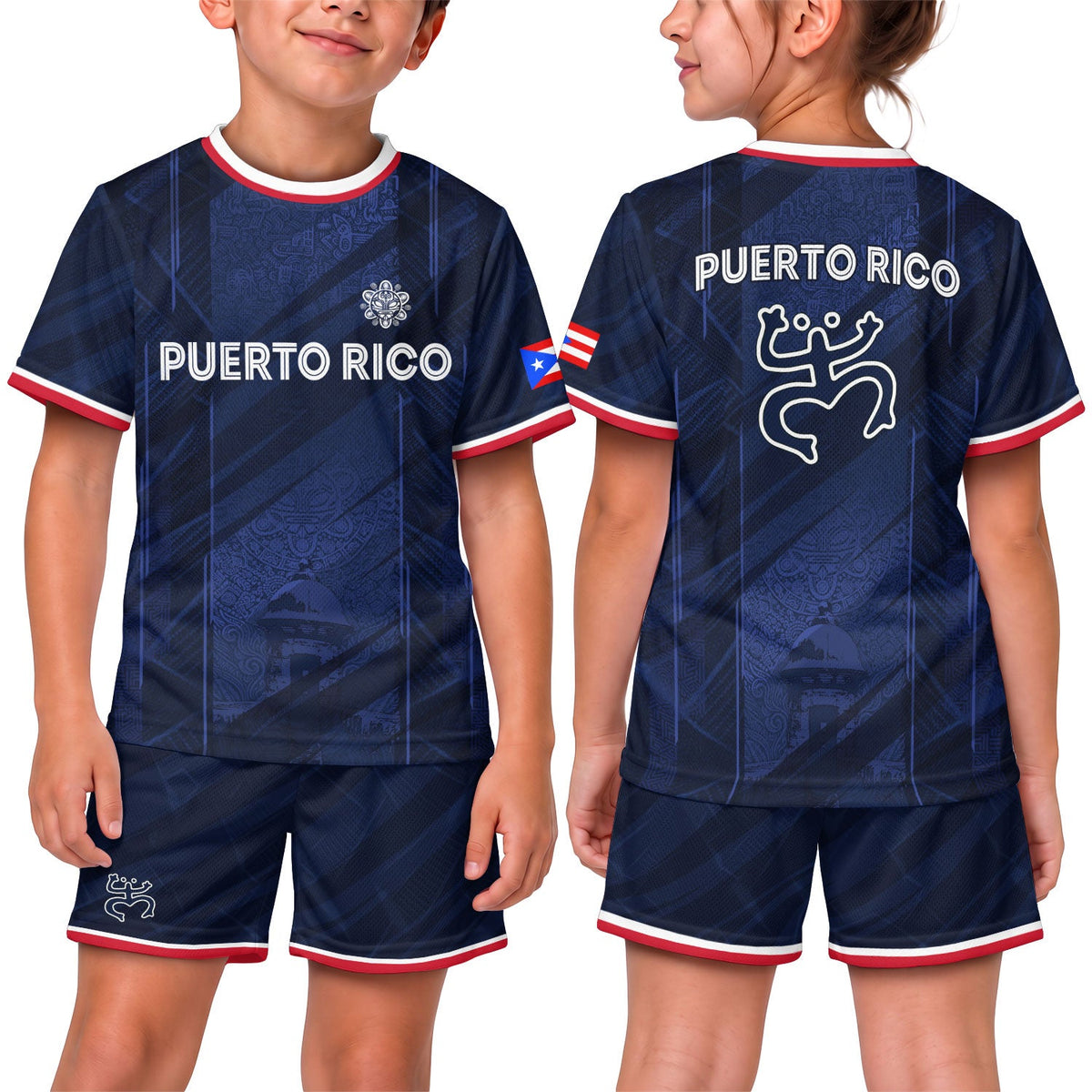 Kids Puerto Rico Soccer Jersey for Boy and Girl, Navy Coqui Frog Garita Heritage, Youth Soccer Jersey and Puerto Rico Kids Soccer Jersey, Northryn Co.