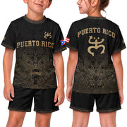 Black Gold Coqui, Kids Puerto Rico Soccer Jersey with Frog Garita for Boy and Girl, Puerto Rico Kids Soccer Jersey, Youth Soccer Jersey, Northryn Co.