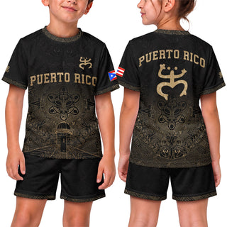 Black Gold Coqui, Kids Puerto Rico Soccer Jersey with Frog Garita for Boy and Girl, Puerto Rico Kids Soccer Jersey, Youth Soccer Jersey, Northryn Co.