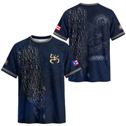 Map Boricua El Morro Puerto Rico Soccer Jersey Gold Navy Heritage, Coqui Frog Puerto Rico Jersey for Men and Women, Puerto Rico Shirt, Northryn Co.