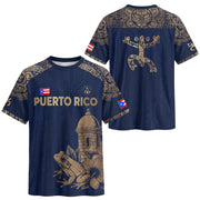 Puerto Rico Soccer Jersey in Navy Gold for Men and Women, Coqui Frog Garita Flower National, Puerto Rico Jersey and Puerto Rico Shirt, Northryn Co.