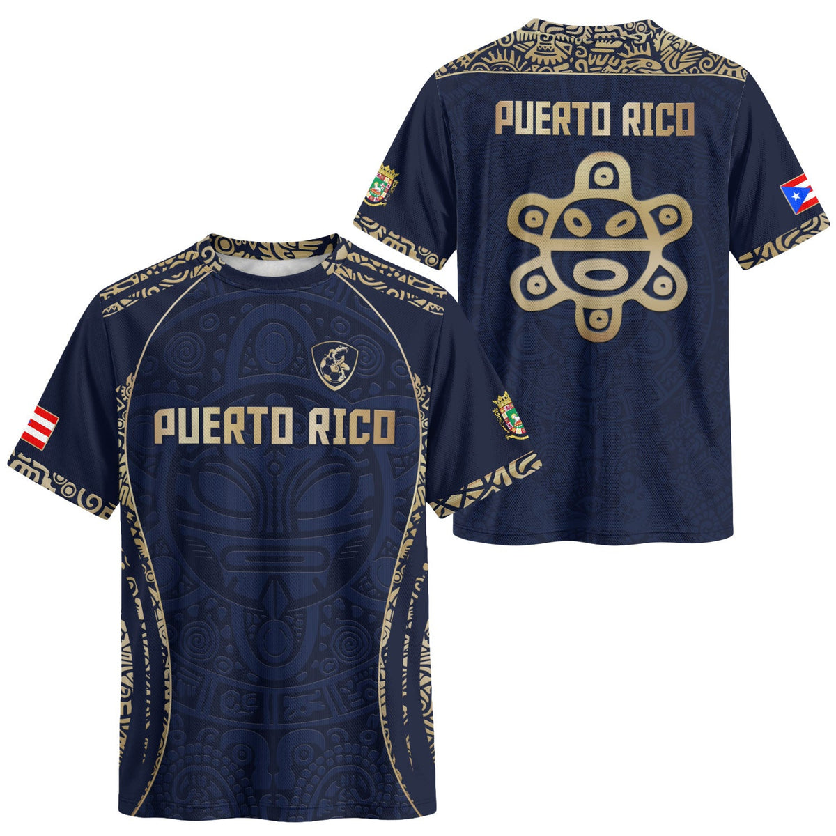 Puerto Rico Soccer Jersey in Navy Blue for Men and Women, Boricua Taino Mask Tribal Flag National, Puerto Rico Shirt, Puerto Rico Jersey, Northryn Co.
