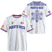 Taino Mask White Blue Puerto Rico Soccer Jersey for Men and Women, Coqui Tribal Ethnic Artistic, Puerto Rico Jersey, Puerto Rico Shirt, Northryn Co.