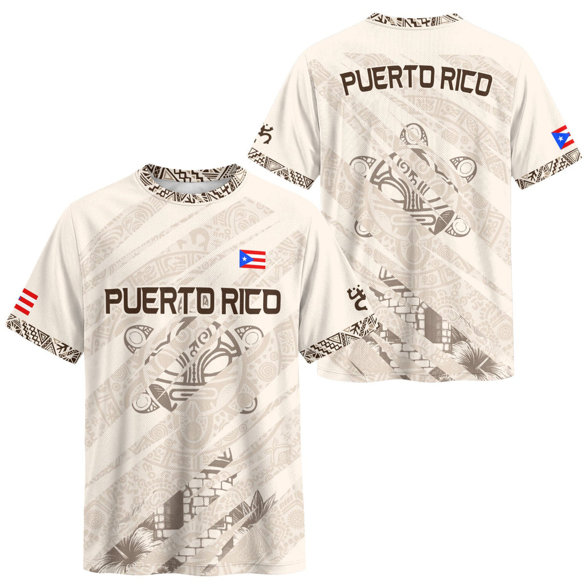 Taino Coqui White Puerto Rico Soccer Jersey for Men and Women, - Tribal Print Performance, Top Puerto Rico Jersey and Puerto Rico Shirt, Northryn Co.