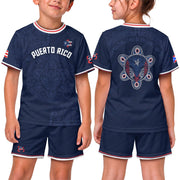 Navy Red White, Kids Puerto Rico Soccer Jersey for Boy and Girl with Taino Sun, Puerto Rico Kids Soccer Jersey Meets Youth Soccer Jersey, Northryn Co.