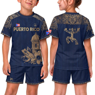 Navy Gold Coqui, Kids Puerto Rico Soccer Jersey with Frog Garita for Boy and Girl, Puerto Rico Kids Soccer Jersey, Youth Soccer Jersey, Northryn Co.