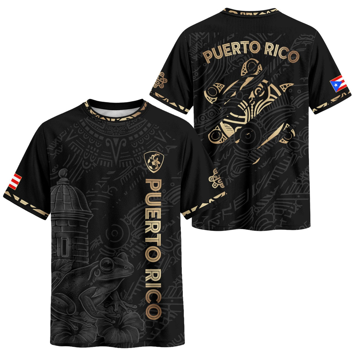 Puerto Rican Black Puerto Rico Soccer Jersey for Men and Women, for Puerto Rican Mens, Top Puerto Rico Shirt and Puerto Rico Jersey, Northryn Co.