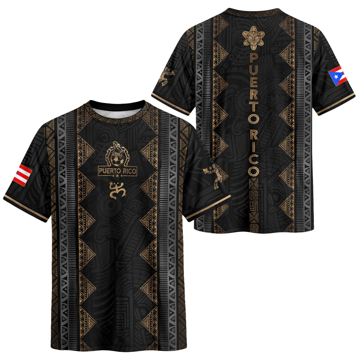 '- Vertical Black Puerto Rico Soccer Jersey for Men and Women, Taino Tribal Stripe Coqui Heritage, Puerto Rico Jersey, Puerto Rico Shirt, Northryn Co.