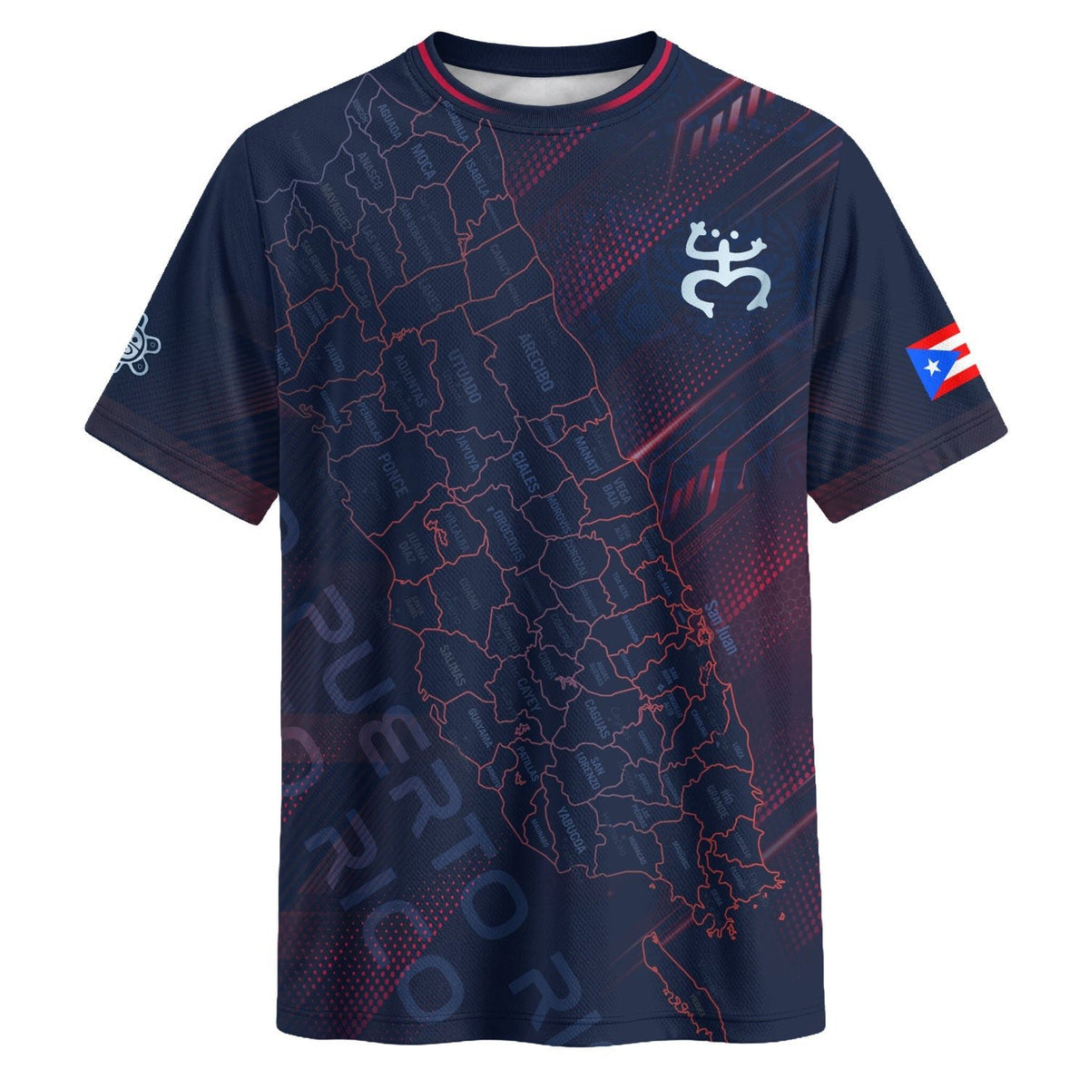 Puerto Rico Soccer Jersey with Heritage Orgullo for Men and Women, Soul Navy Island Map Coqui, Puerto Rico Shirt and Puerto Rico Jersey, Northryn Co.
