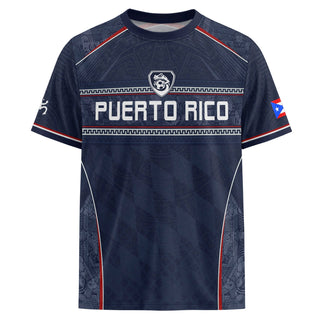 Puerto Rico Soccer Jersey in Modern Navy for Men and Women, Taino Pattern Boricua Pride Athletic, Puerto Rico Shirt, Puerto Rico Jersey, Northryn Co.